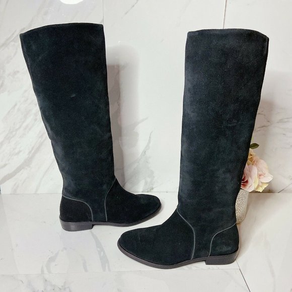 Ugg Tall Knee High Riding Boot Low Heel Black - Picture 2 of 8